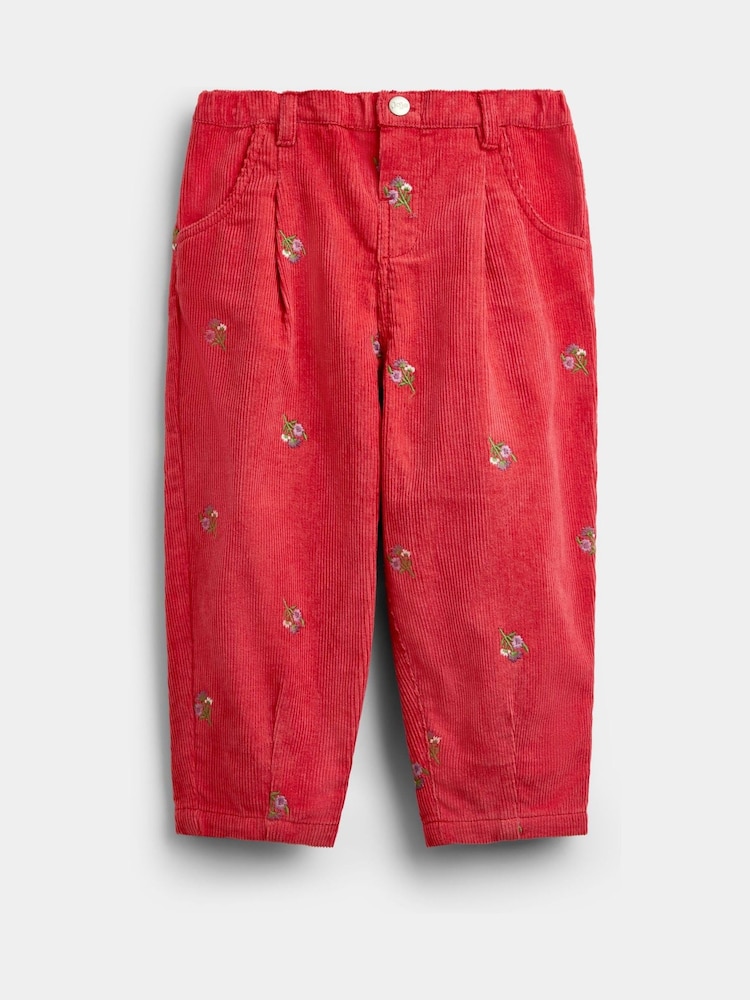 JoJo Maman Bébé Rust Orange Woodland Embroidered Cord Trousers - Image 1 of 4 JoJo Maman Bébé Rust Orange Woodland Embroidered Cord Trousers - Image 1 of 4