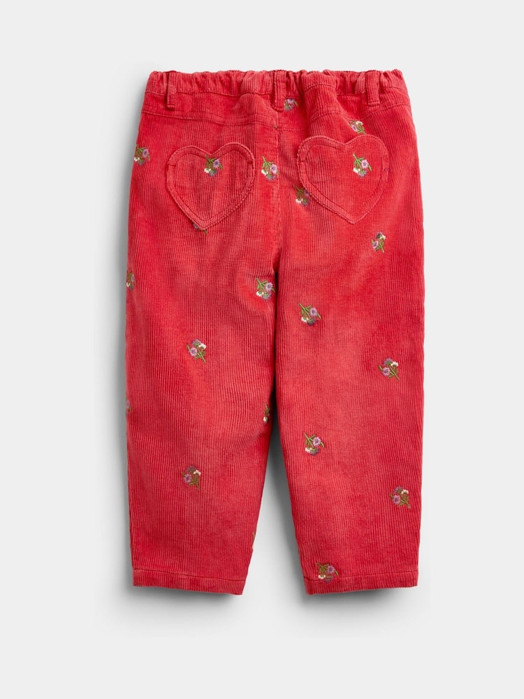 JoJo Maman Bébé Rust Orange Woodland Embroidered Cord Trousers - Image 2 of 4 JoJo Maman Bébé Rust Orange Woodland Embroidered Cord Trousers - Image 2 of 4