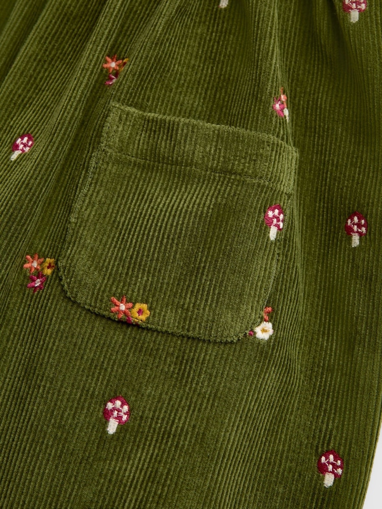 JoJo Maman Bébé Khaki Green Woodland Embroidered Cord Pinafore & Blouse Set - Image 7 of 7 JoJo Maman Bébé Khaki Green Woodland Embroidered Cord Pinafore & Blouse Set - Image 7 of 7
