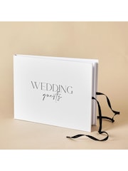 Widdop White Textured Guest Book 'Wedding Guests' - Image 1 of 7