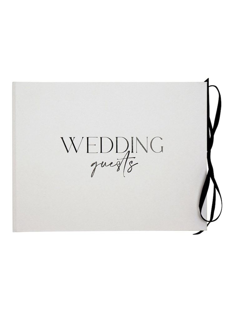 Widdop White Textured Guest Book 'Wedding Guests' - Image 2 of 7