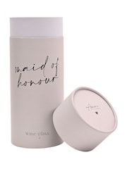 Widdop Clear Wine Glass Black Words - Maid Of Honour - Image 6 of 7