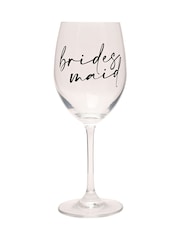 Widdop Clear Wine Glass Black Words - Bridesmaid - Image 3 of 7