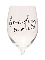Widdop Clear Wine Glass Black Words - Bridesmaid - Image 4 of 7
