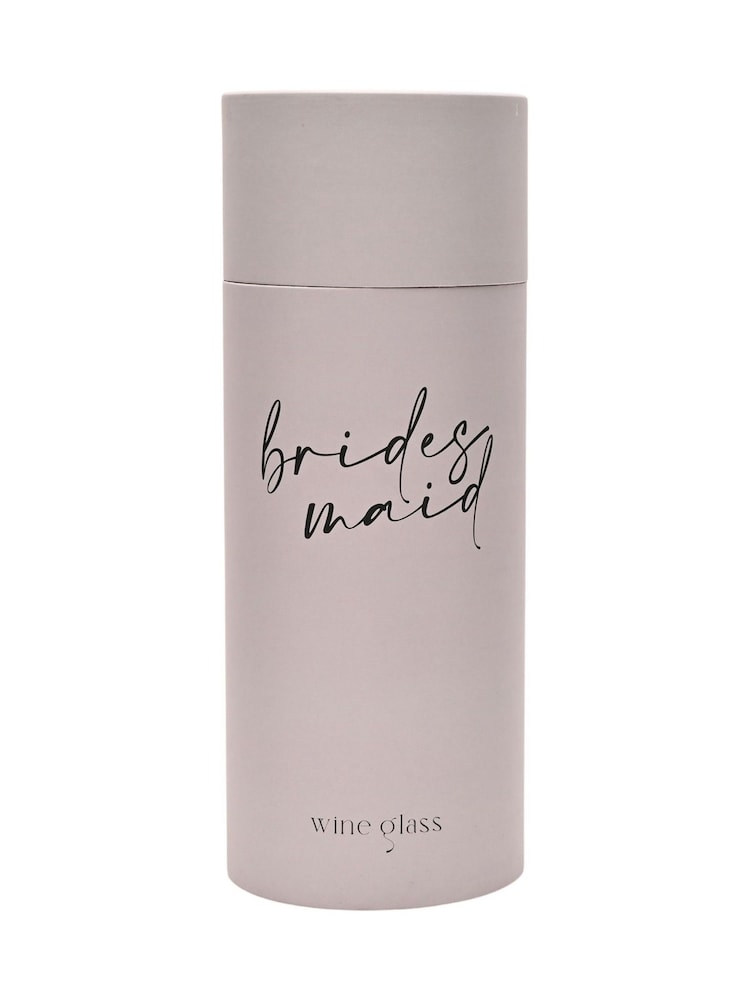 Widdop Clear Wine Glass Black Words - Bridesmaid - Image 6 of 6