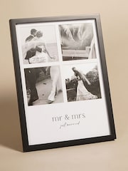 Widdop Black Multi Aperture Photo Frame - Mr & Mrs - Image 1 of 7