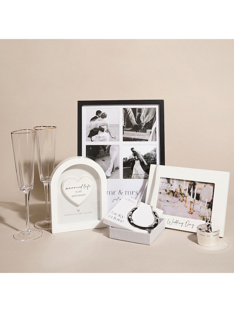 Widdop Black Multi Aperture Photo Frame - Mr & Mrs - Image 2 of 7