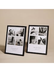 Widdop Black Multi Aperture Photo Frame - Mr & Mrs - Image 3 of 7