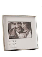 Widdop Silver Print Photo Frame 'Mr & Mrs' 6" x 4 - Image 1 of 2