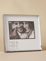 Widdop Silver Print Photo Frame 'Mr & Mrs' 6" x 4 - Image 2 of 2