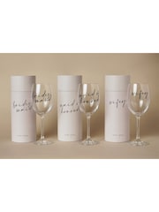 Widdop Clear Wine Glass Black Words - Wifey - Image 5 of 7