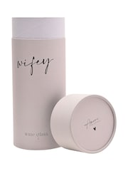 Widdop Clear Wine Glass Black Words - Wifey - Image 6 of 7