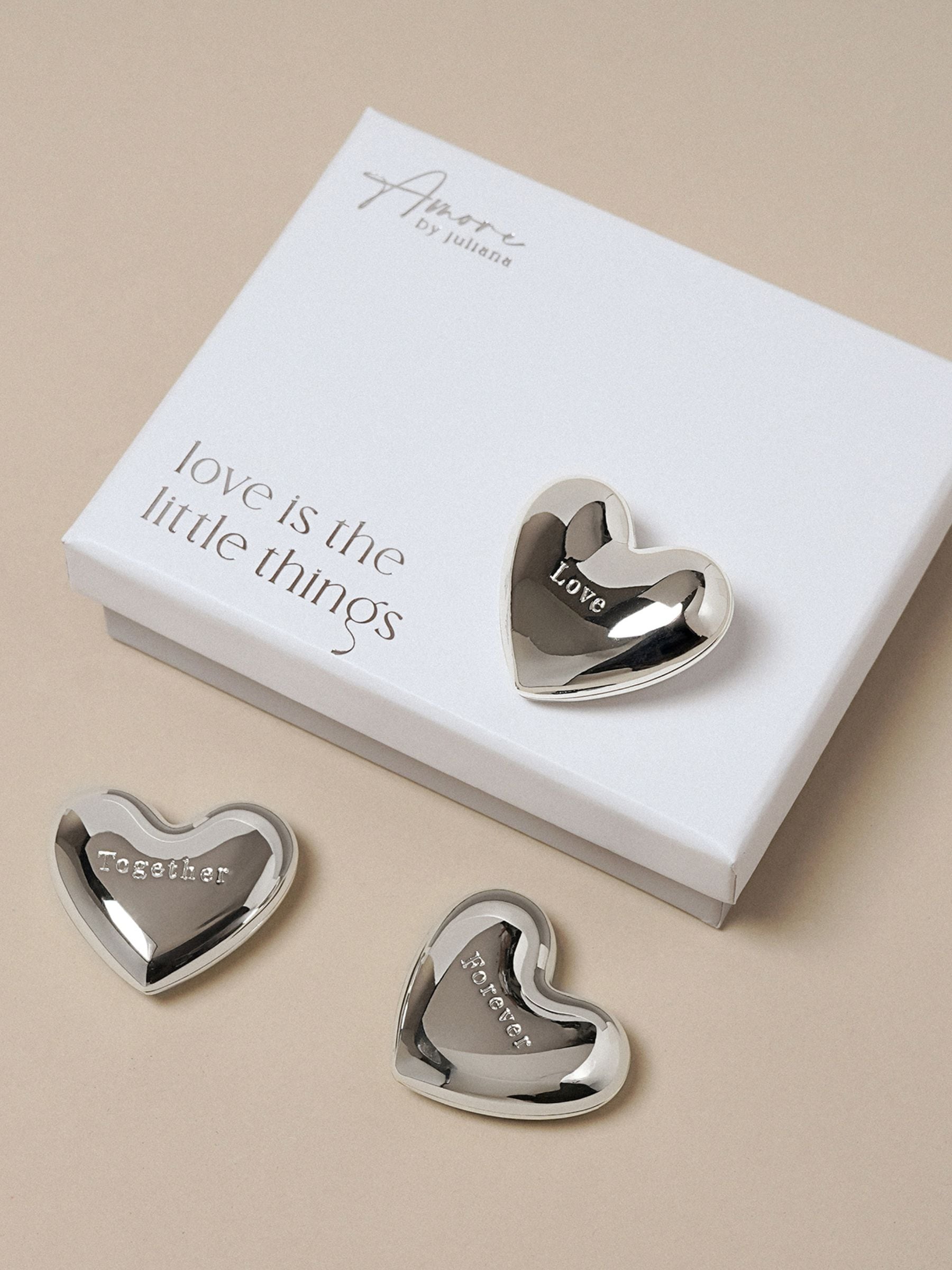 Amore By Juliana Unisex Silver Widdop Love Charms Gift Set