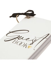 Widdop White Single Ring Bound Linen Guest Book - Image 6 of 7
