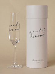 Widdop Clear Champagne Flute Black Words - Maid Of Honour Glasses - Image 2 of 7