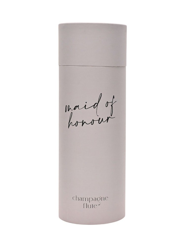 Widdop Clear Champagne Flute Black Words - Maid Of Honour Glasses - Image 6 of 6