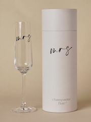 Widdop Clear Champagne Flute Black Words - Mrs Glasses - Image 2 of 7