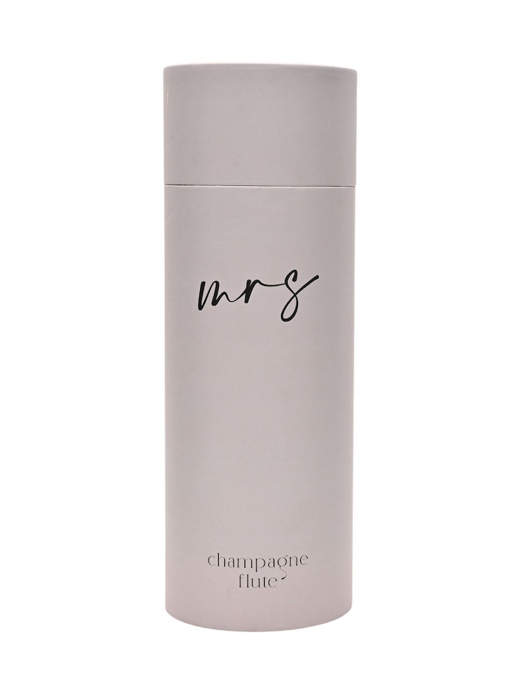 Widdop Clear Champagne Flute Black Words - Mrs Glasses - Image 7 of 7