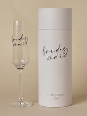 Widdop Clear Champagne Flute Black Words - Bridesmaid Glasses - Image 2 of 7