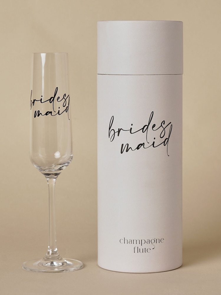 Widdop Clear Champagne Flute Black Words - Bridesmaid Glasses - Image 2 of 7