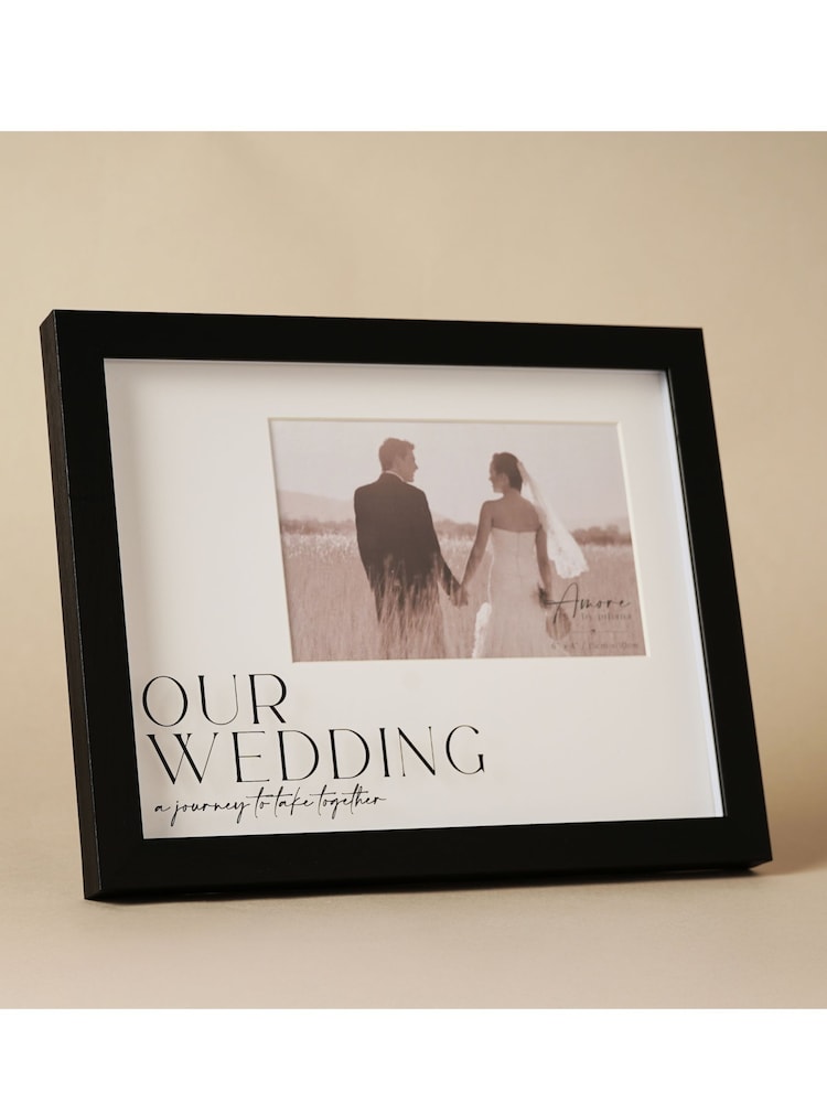 Widdop Black Wide Frame 'Our Wedding' 6" x 4 - Image 1 of 5
