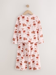 Pink Deer Print Ribbon Wrapped Wide Leg Pyjamas 1 Pack (3-8yrs) - Image 2 of 4