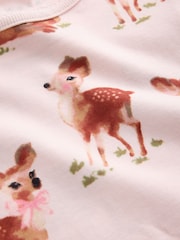 Pink Deer Print Ribbon Wrapped Wide Leg Pyjamas 1 Pack (3-8yrs) - Image 3 of 4
