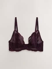 Purple/Pink/Grey Non Padded Plunge DD+ Lace Bras 3 Pack - Image 7 of 11