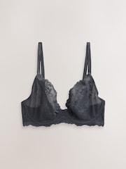 Purple/Pink/Grey Non Padded Plunge DD+ Lace Bras 3 Pack - Image 8 of 11