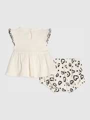River Island Bow Peplum Rib Top & Short Set - Image 2 of 5