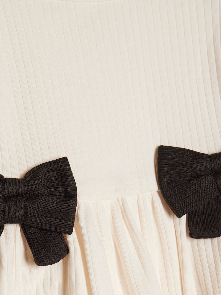 River Island Bow Peplum Rib Top & Short Set - Image 5 of 5