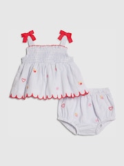 River Island Blue Stripe Fruit Bloomer Top & Short Set - Image 1 of 5