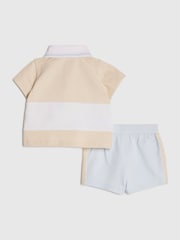 River Island Blue Basketball Polo Shirt & Short Set - Image 2 of 5