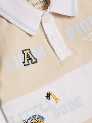 River Island Blue Basketball Polo Shirt & Short Set - Image 4 of 5