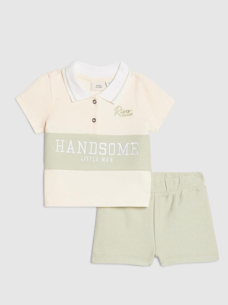 River Island Handsome Polo Shirt & Short Set - Imagen 1 de 5