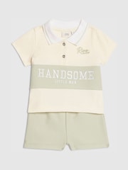 River Island Handsome Polo Shirt & Short Set - Imagen 3 de 5