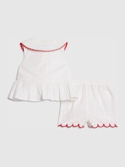 River Island White Strawberry Peplum Blouse & Short Set - Image 2 of 5