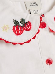 River Island White Strawberry Peplum Blouse & Short Set - Image 4 of 5