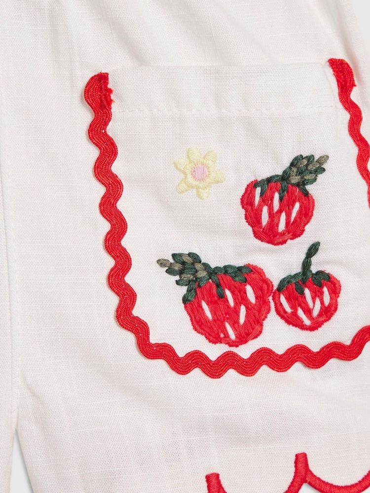 River Island White Strawberry Peplum Blouse & Short Set - Image 5 of 5