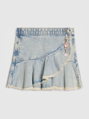 River Island Blue Asymmetric Skirt With Keychain - Image 1 of 4