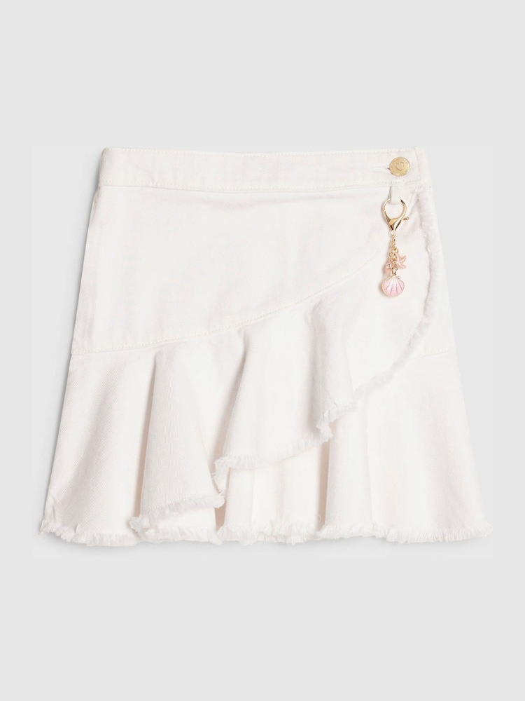 River Island White Asymmetric Skirt With Keychain - Image 1 of 4