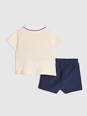 River Island Blue Tiny Champ  Polo Shirt & Short Set - Image 2 of 5