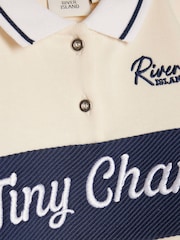 River Island Blue Tiny Champ  Polo Shirt & Short Set - Image 4 of 5