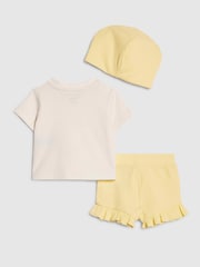 River Island Yellow Cute Bear Top & Shorts 3 Piece Set - Image 3 of 4