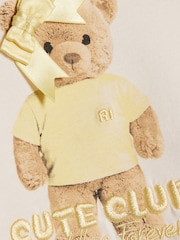 River Island Yellow Cute Bear Top & Shorts 3 Piece Set - Image 4 of 4