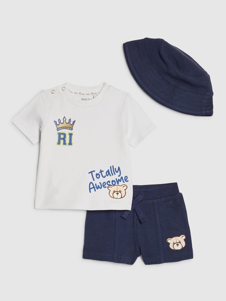 River Island Little King Top & Short 3 Piece Set - Bild 1 von 5