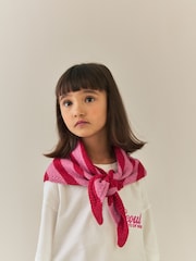 Pink Stripe Triangle Scarf (3-16yrs) - Image 1 of 8