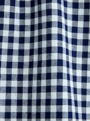 JoJo Maman Bébé Navy Blue Gingham Collared Blouse - Image 4 of 4