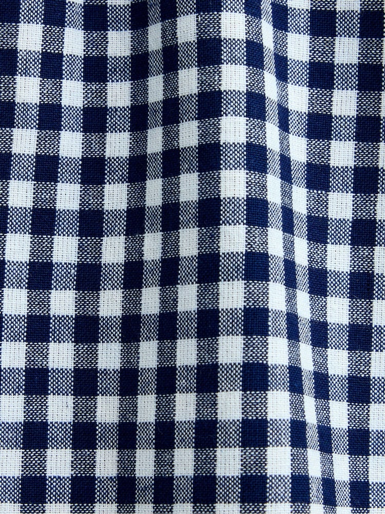 JoJo Maman Bébé Navy Blue Gingham Collared Blouse - Image 4 of 4 JoJo Maman Bébé Navy Blue Gingham Collared Blouse - Image 4 of 4