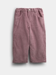 JoJo Maman Bébé Dusky Purple Cord Heart Pocket Wide Leg Trousers - Image 1 of 4